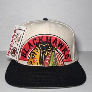 NWT Vintage 90s Chicago Blackhawks Apex One Hat Cap Snapback NHL 🔥
